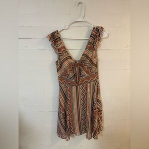 American Rag Cie Boho Print Smocked Dress Size M
